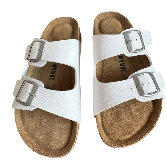 Cushionaire Lane Cork Footbed White Sandals Birkenstock Style Women’s 7 - Picture 8 of 11